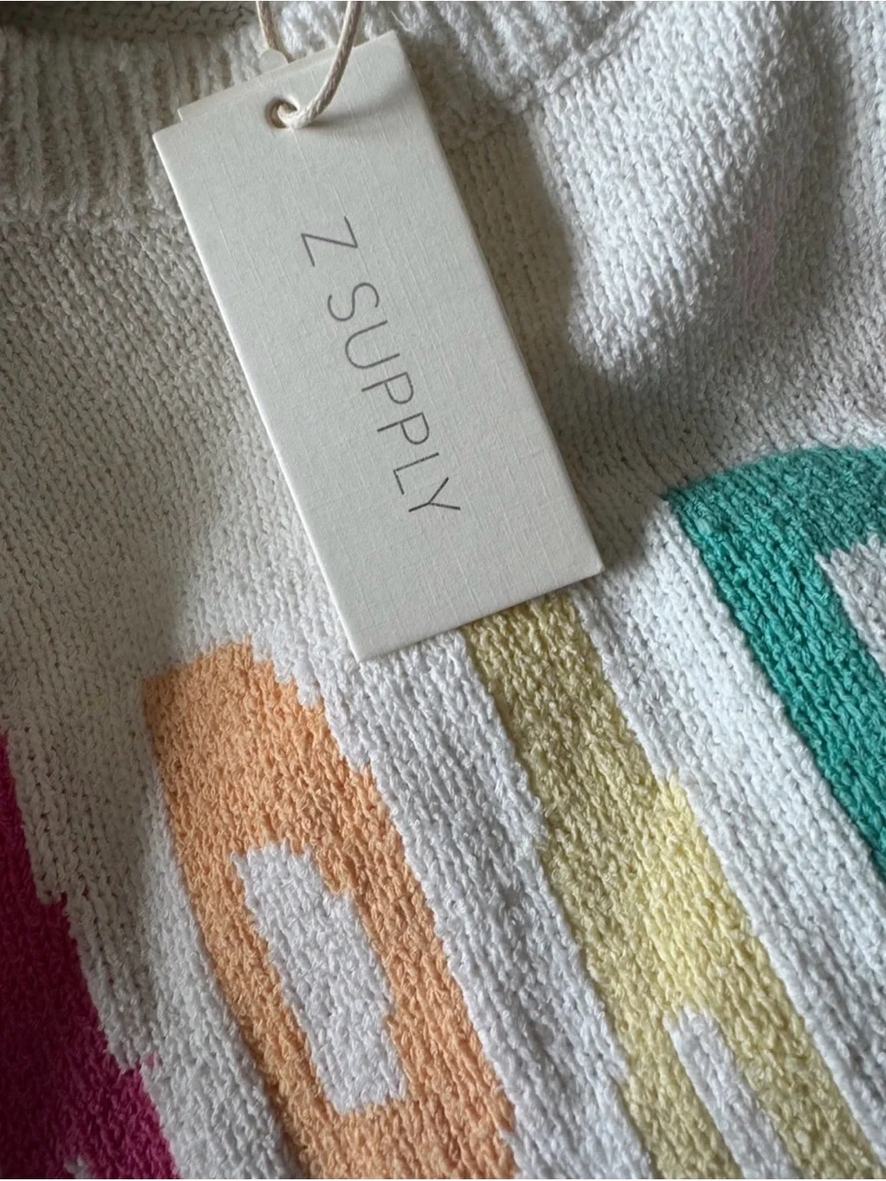 Z Supply 'Paradise' Colorblock Crewneck Sweater L Summer Vacation
